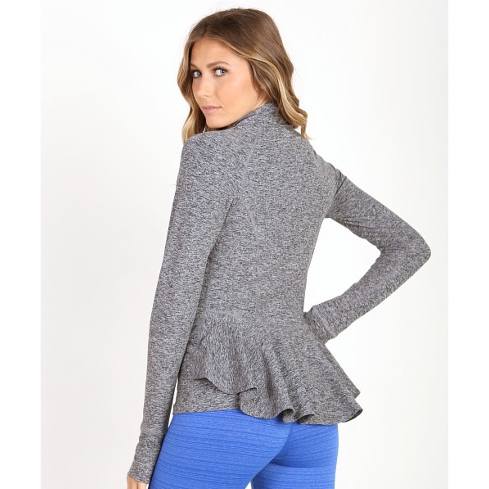 Beyond Yoga Gray Peplum Jacket